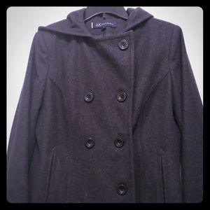 Anne Klein grey wool pea coat